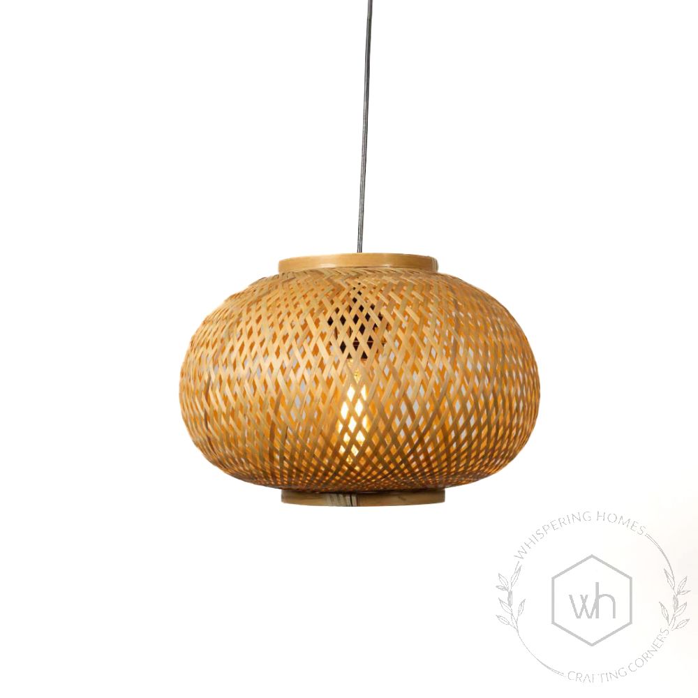 Bamboo Round Braided Pendant Lamp