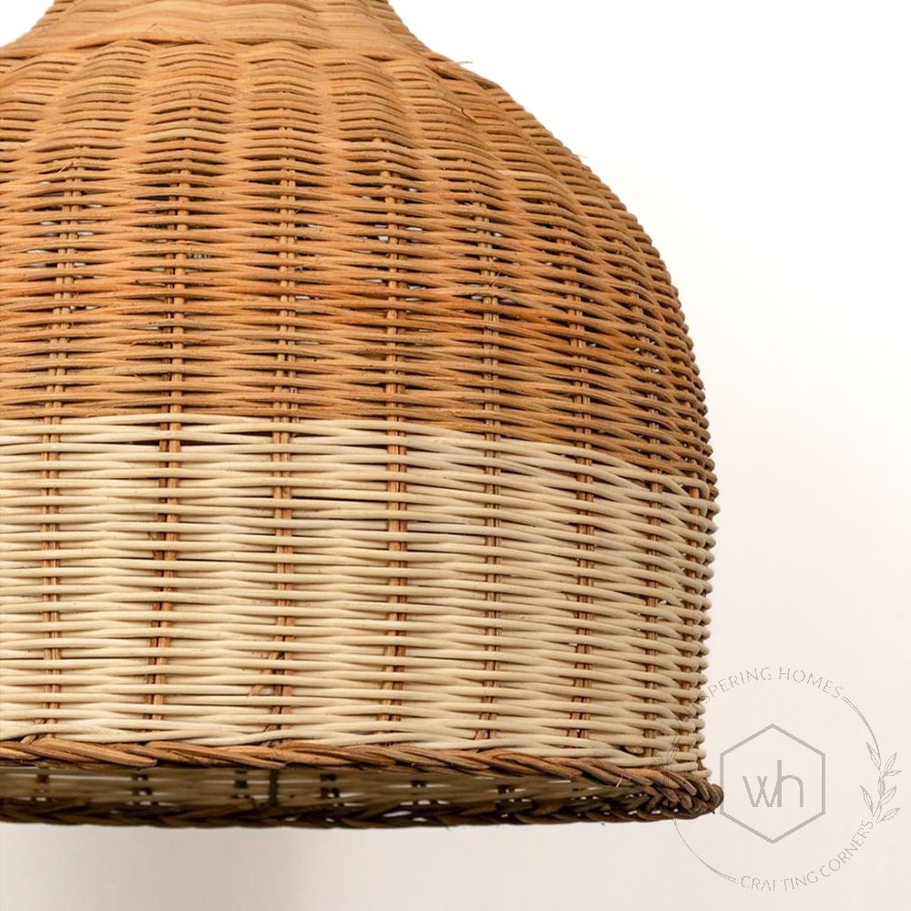 Beige Topped Basket Pendant Lamp Closeup