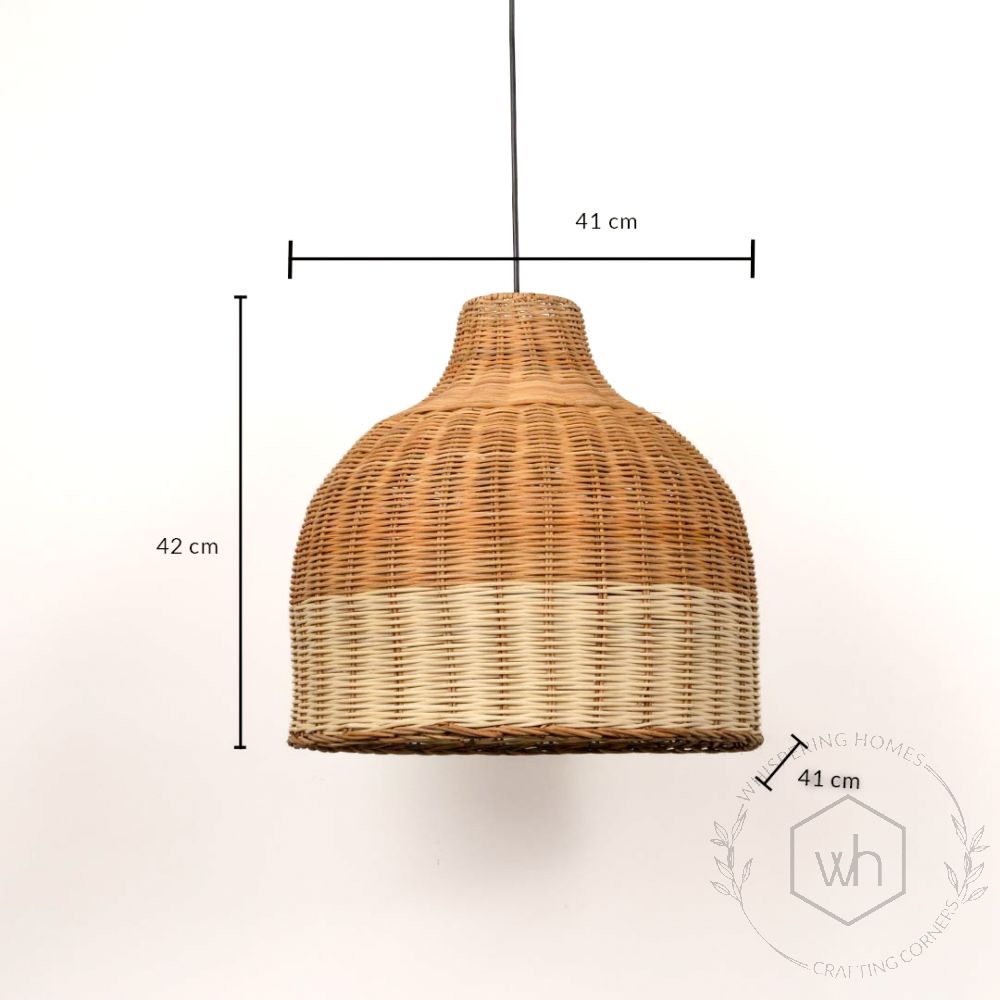 Beige Topped Basket Pendant Lamp Dimensions