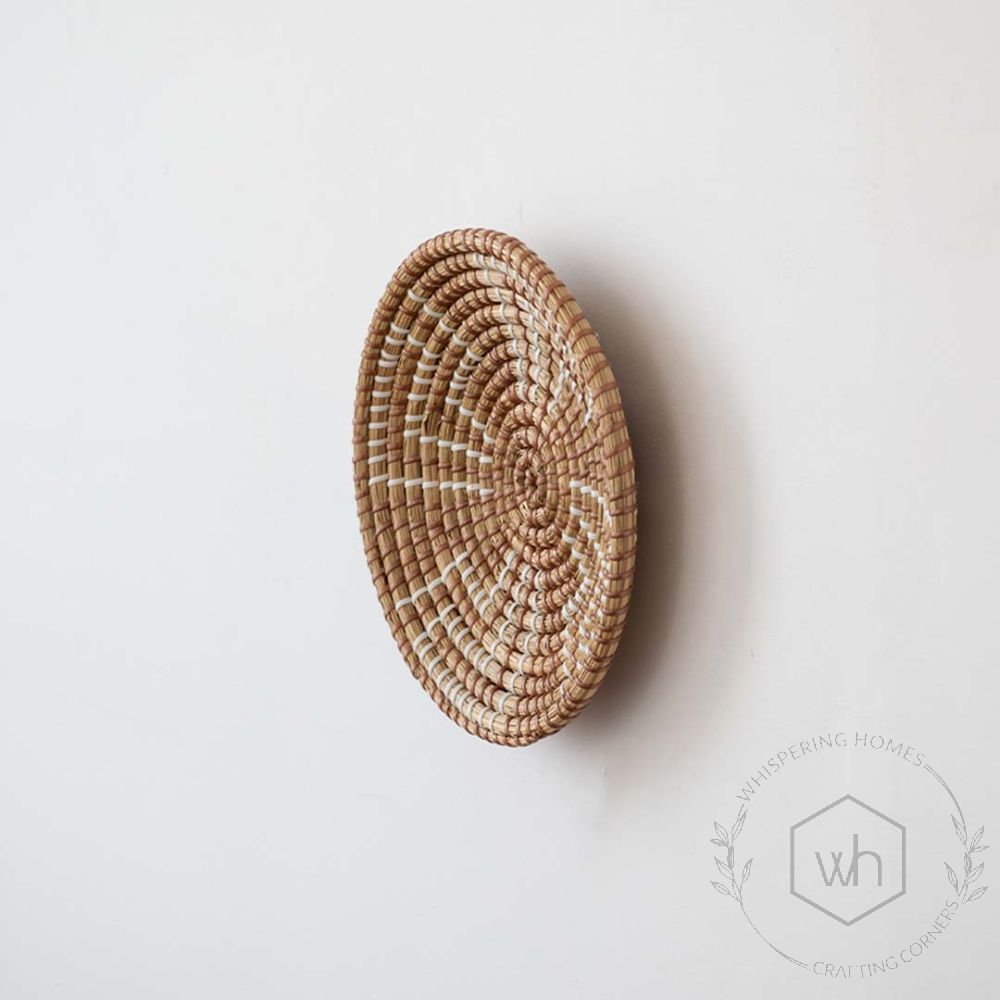 Bexon Handwoven Sabai Grass Hanging Wall Basket - Beige Back Side