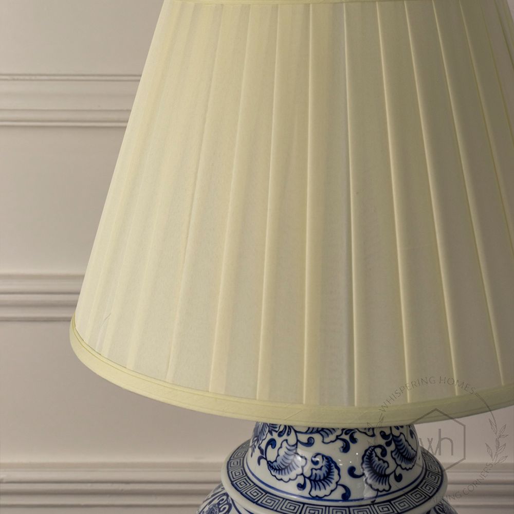 Blue & White Classic Table Lamp Closeup