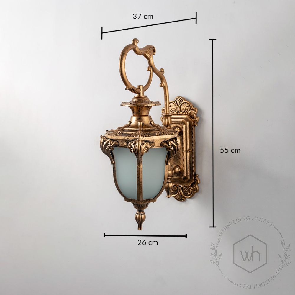 Fervor Outdoor Wall Light - Gold Dimensions