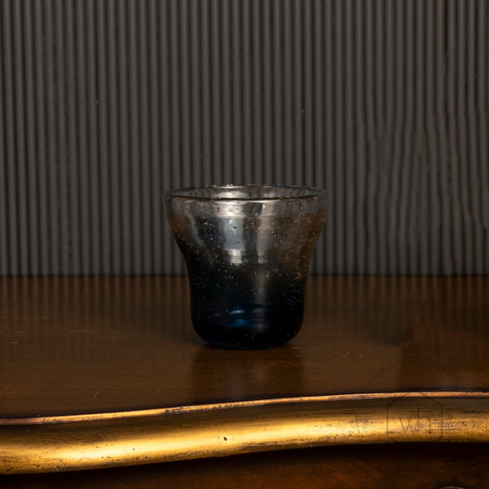 Bubble Short Glass Vase Black Background