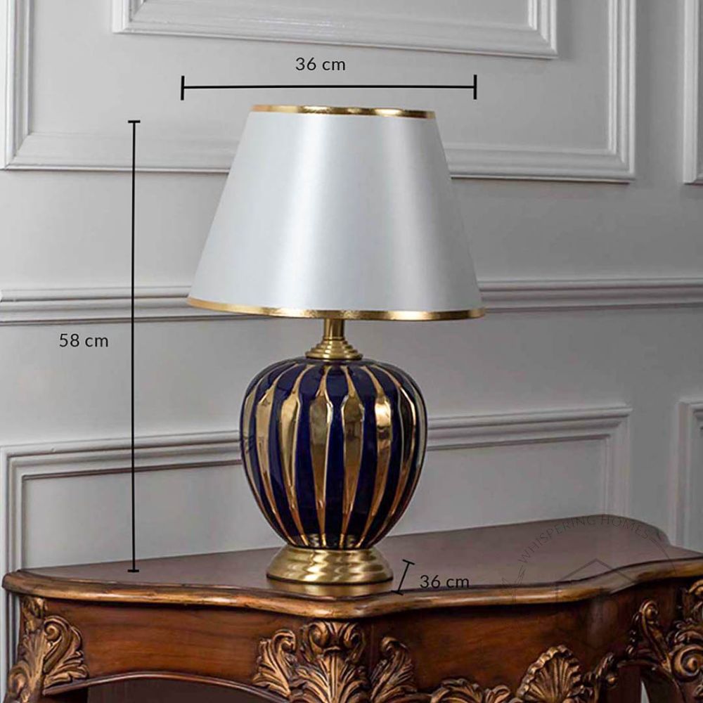 Cathenna Table Lamp - Gold & Dark Blue Dimensions