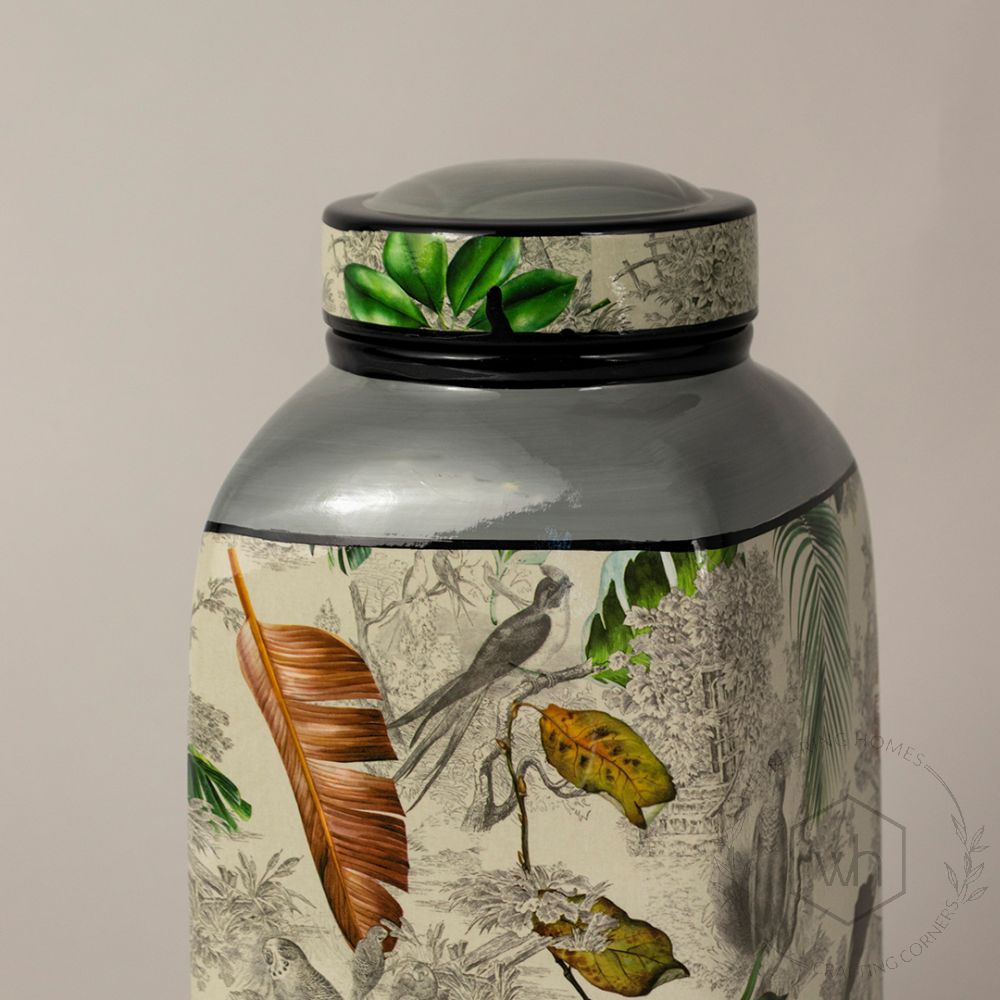 Ceramic Jar with Lid - Large Closeup