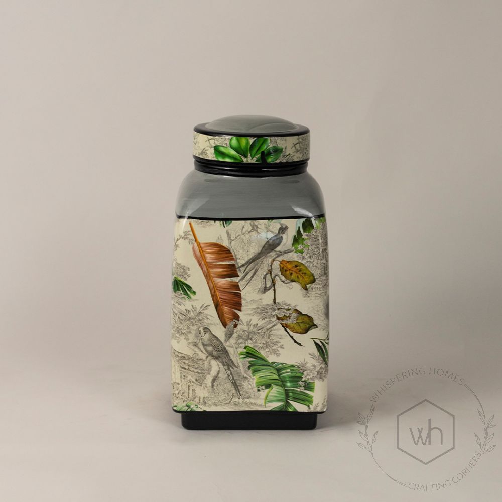 Ceramic Jar with Lid - Large White Background