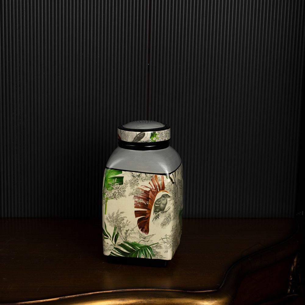 Ceramic Jar with Lid - Small Black Background