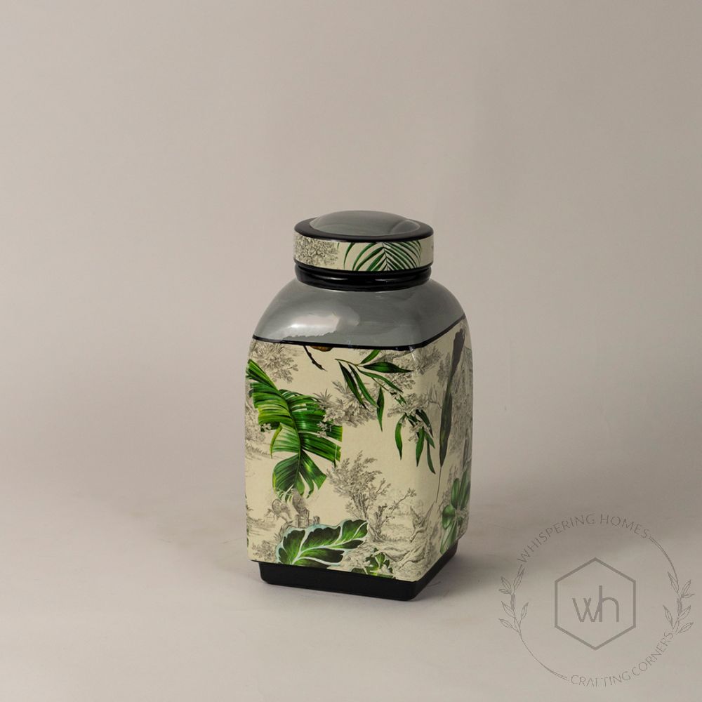 Ceramic Jar with Lid - Small White Background