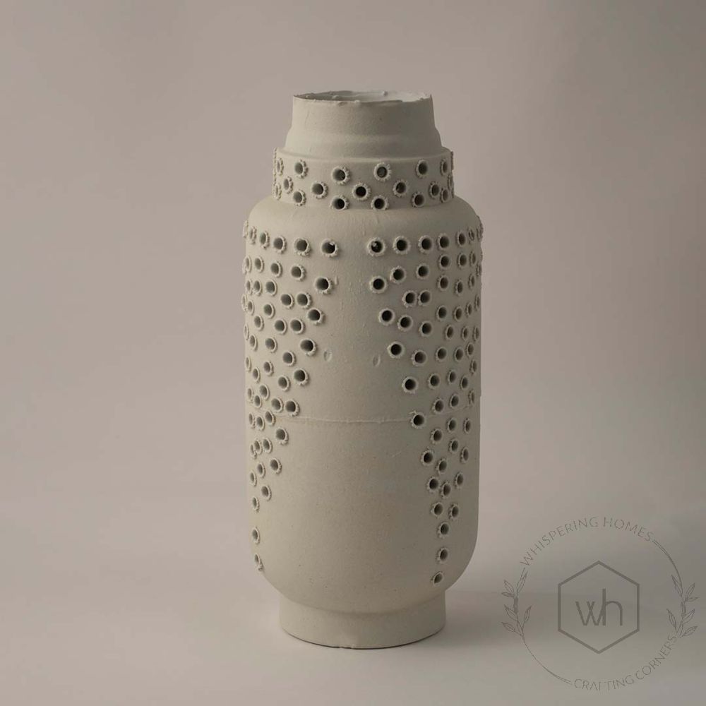 Ceramic Vase with Cutout PatternSide Angle