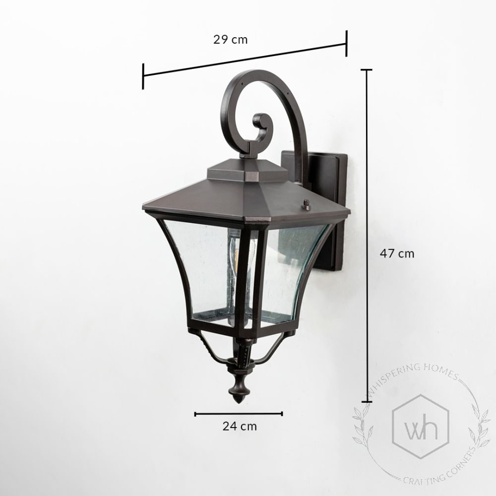 Mandible Outdoor Wall Light - Dark Brown Dimensions