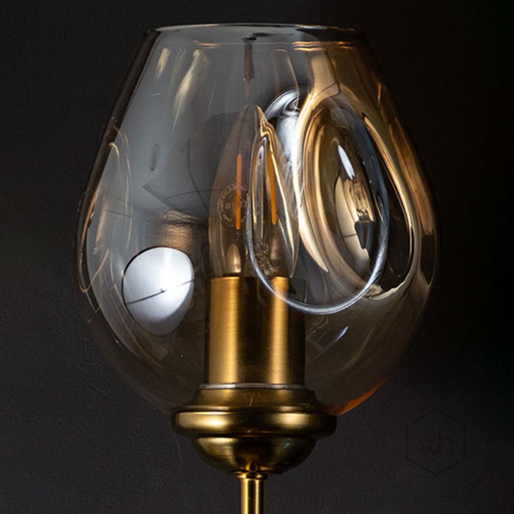 Champagne Halogen Round Shade Golden Wall Lamp Closeup