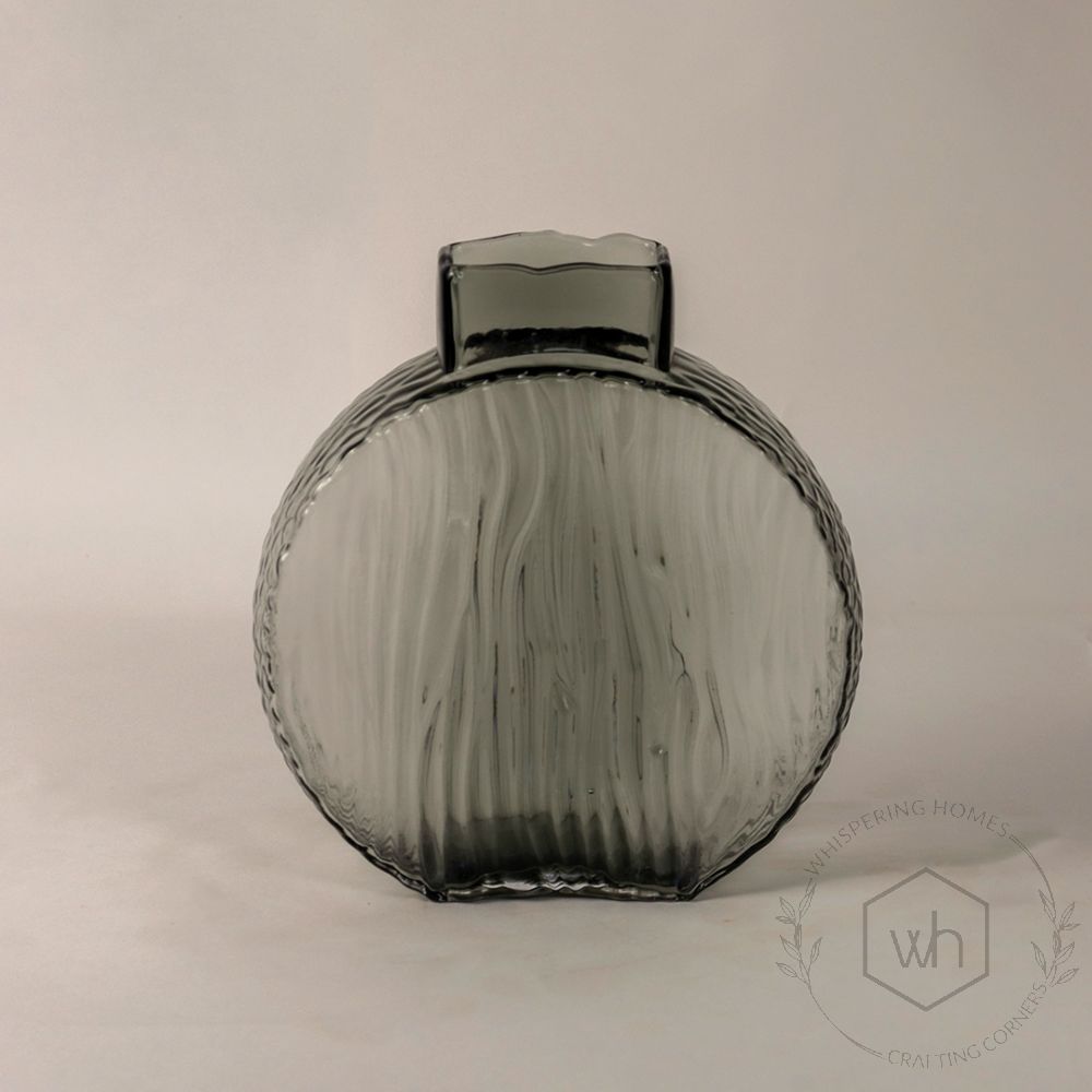 Circle Glass Vase White Background