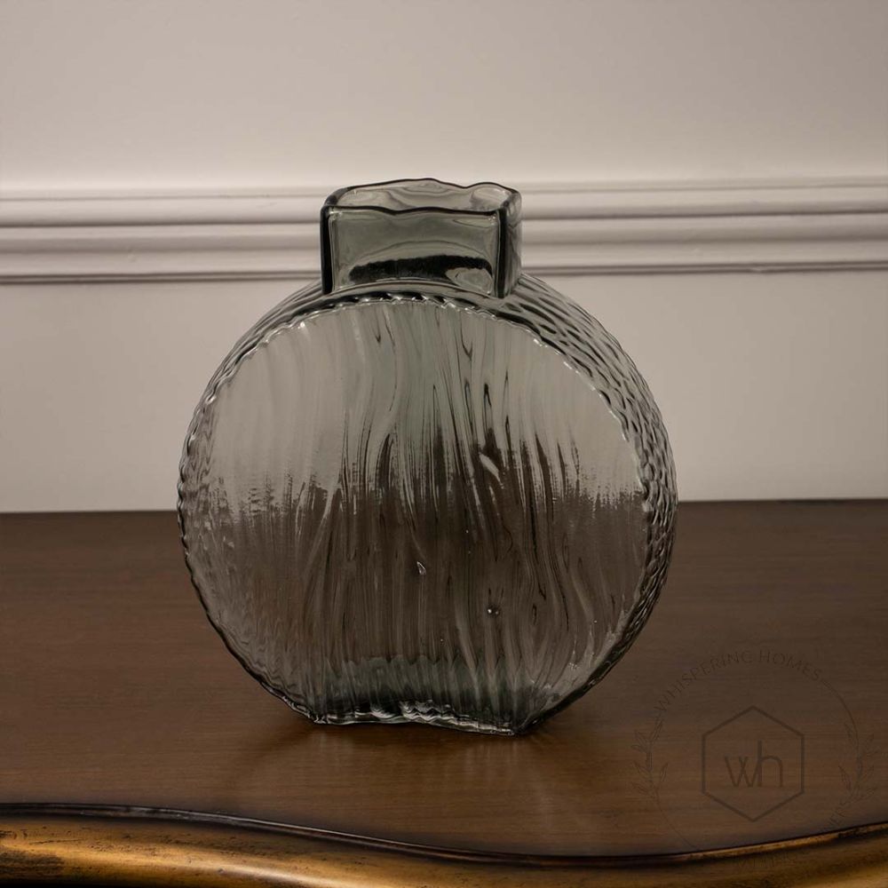 Circle Glass Vase White Background