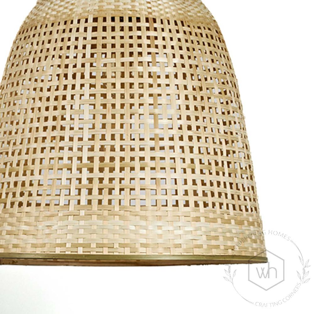 Cloche Shaped Bamboo Hanging Lamp