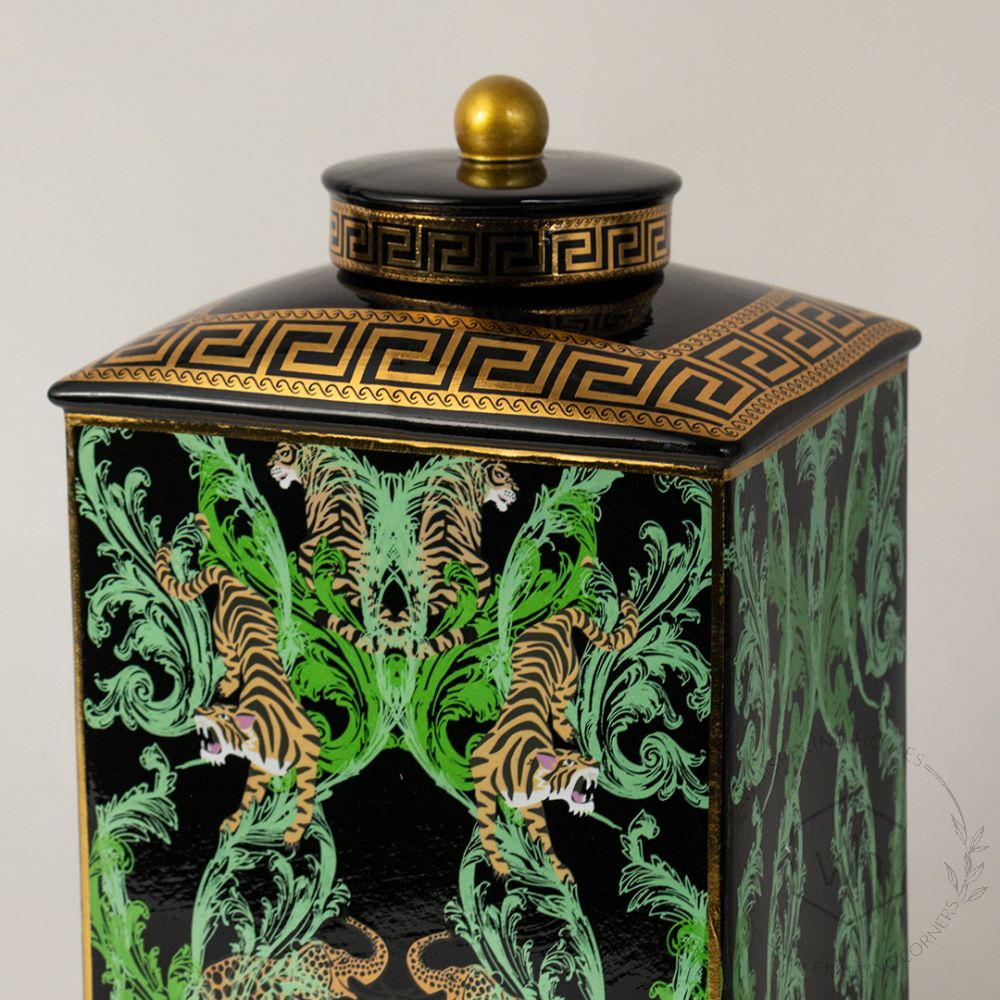 Cloisonne Opium Jar - Large Closeup