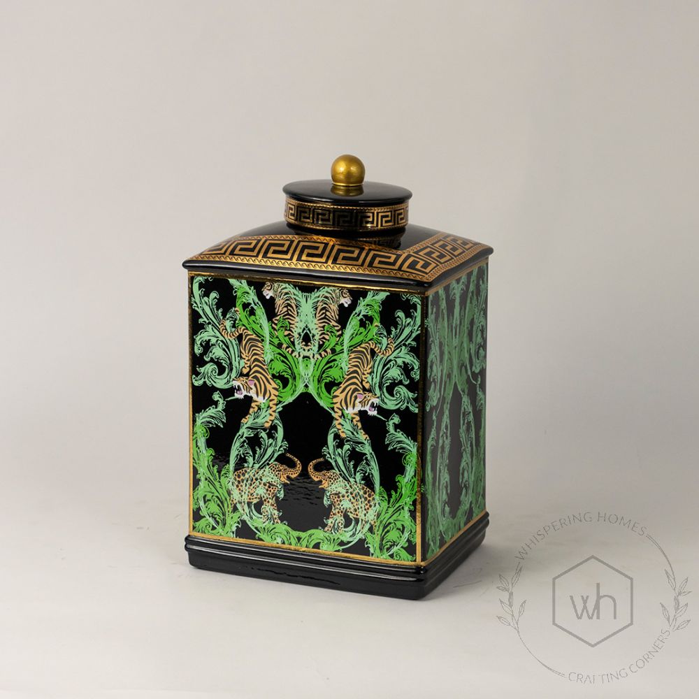 Cloisonne Opium Jar - Large White Background