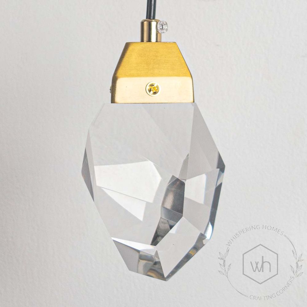 Sconce Crystal Wall Light - Brass & Clear Closeup