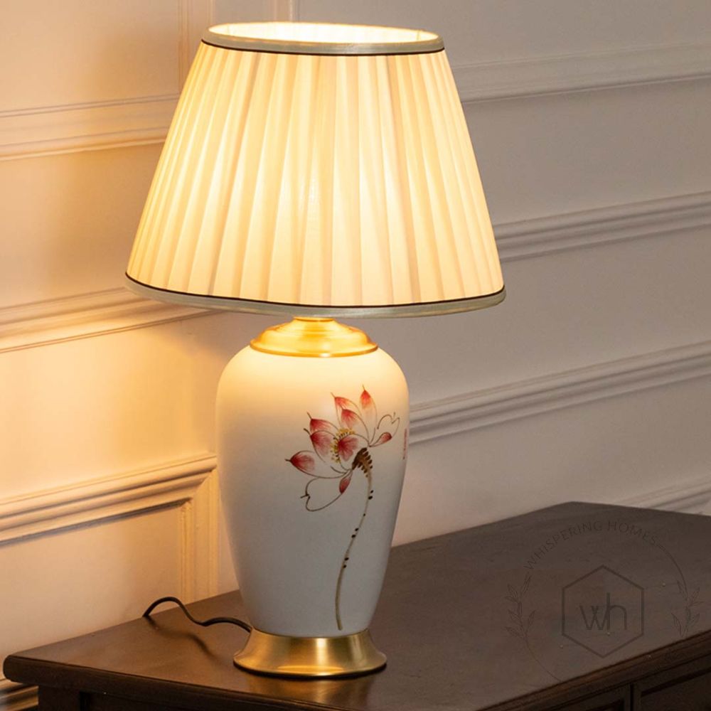 Colette Ceramic Table Lamp with White Shade