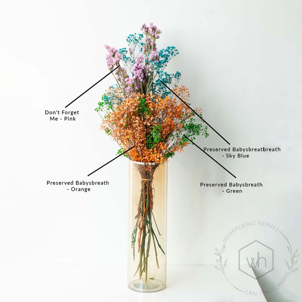 Colorful Preserved Babybreath Dried Flower Bouquet