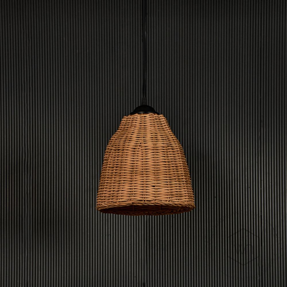 Conical Bamboo Hanging Lamp