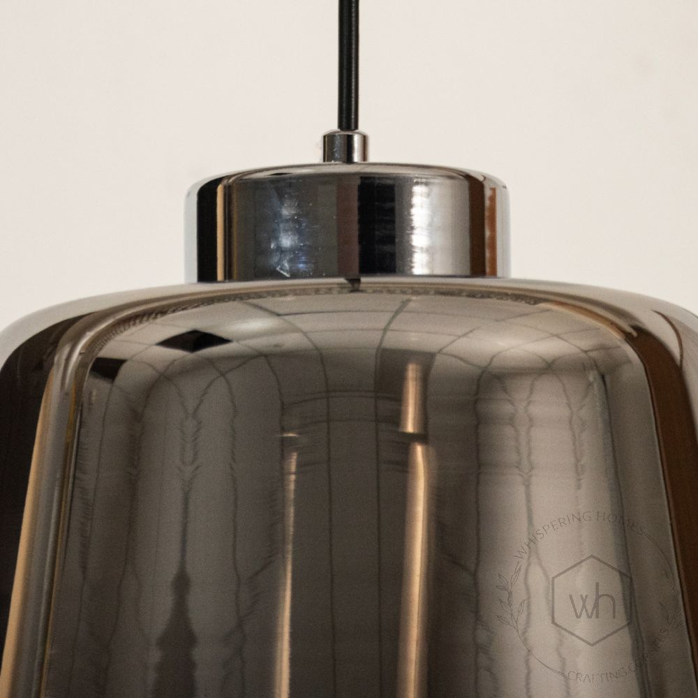 Conical Mesh Hanging Light - Chrome Closeup