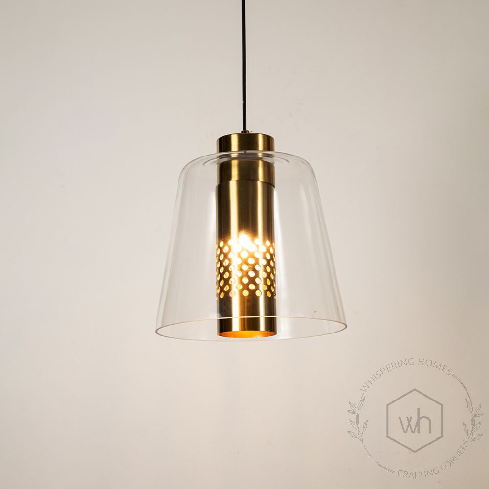 Conical Mesh Hanging Light - Transparent Light On White Background