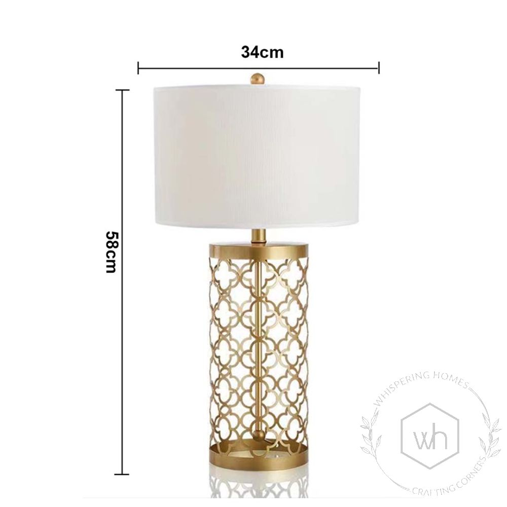 Cora Gold Metal Table Lamp with White Shade