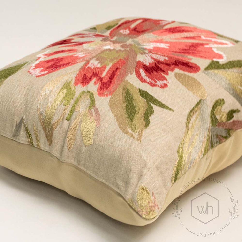 Embroidered Floret Designer Cotton Cushion Covers