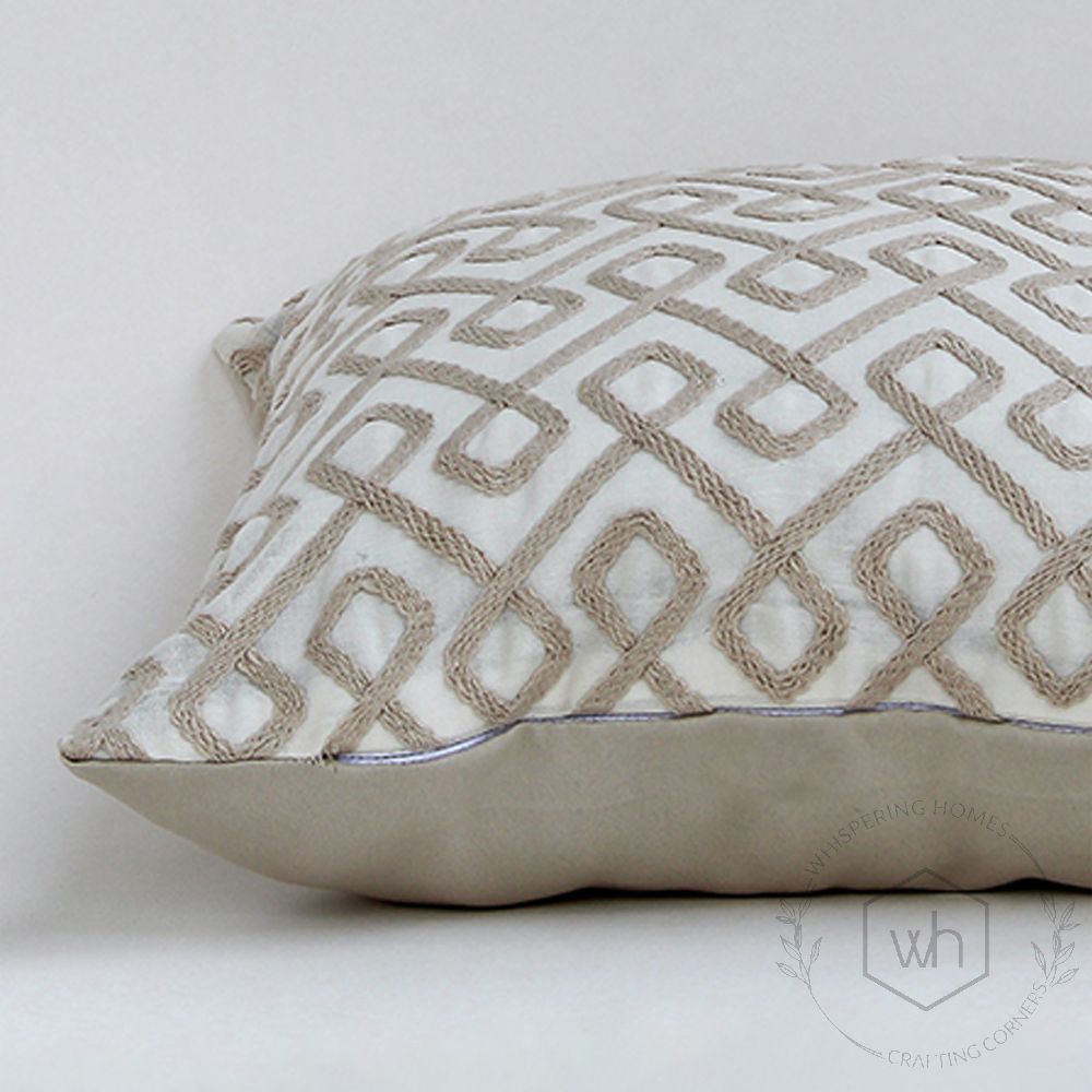 Creme De La Creme Embroidered Cushion Cover