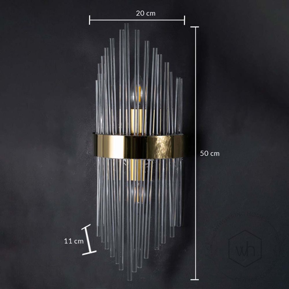 Modern Glass Ball Dropping Metal Wall Lamp Dimensions