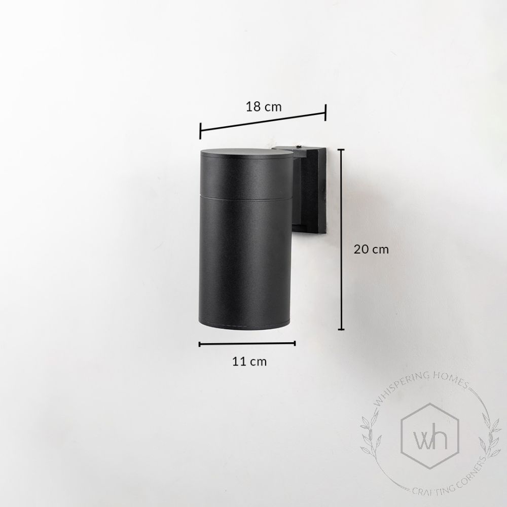 Cylindrical Wall Light Black Dimensions