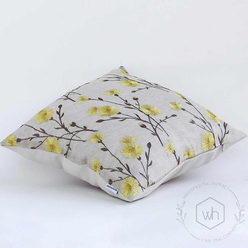 Dandelion Designer Multicoloured Embroidered Cushion Cover