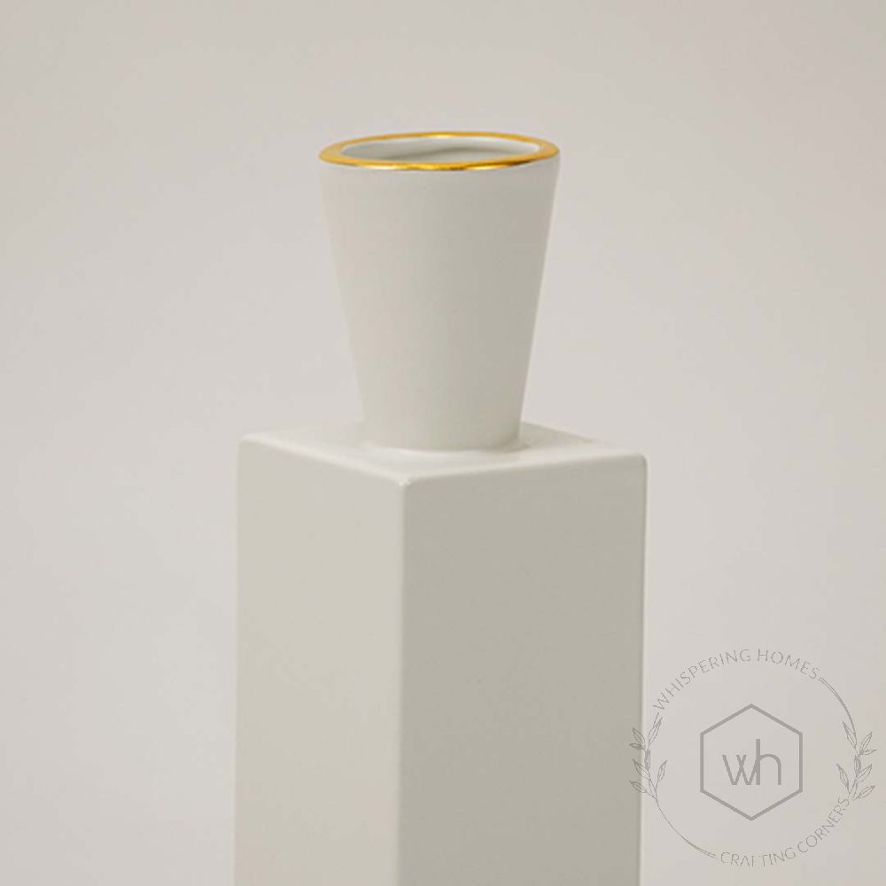 David Ceramic Flower Vase - White