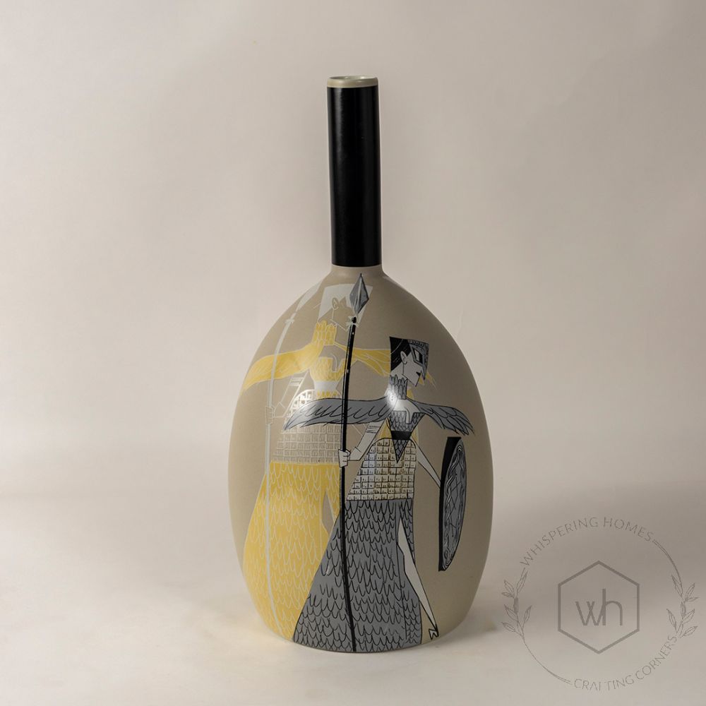 Decanter Style Ceramic Vase White Background