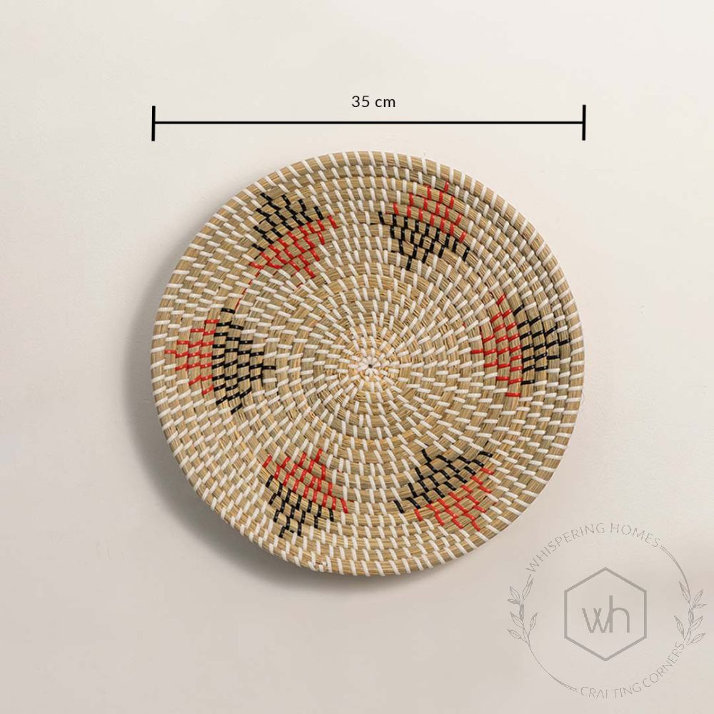 Diyama Multi-Patterned Handwoven Wall Basket Dimensions