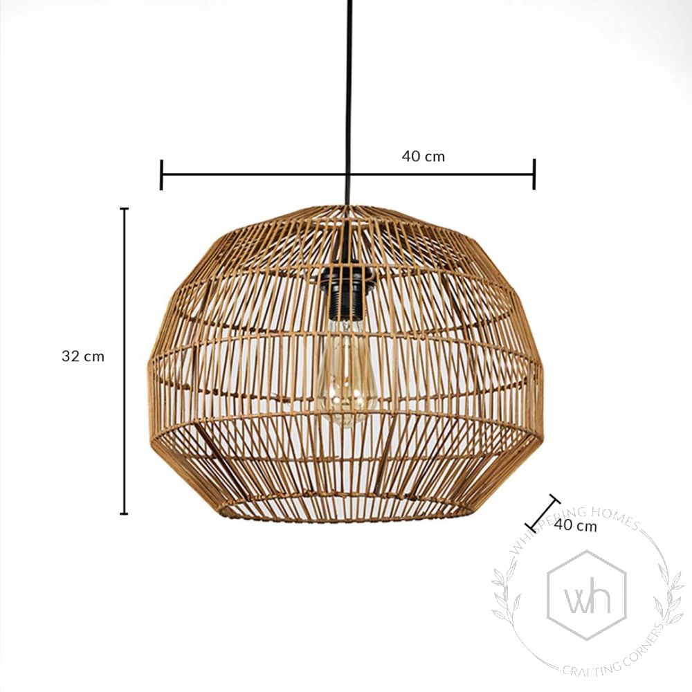 Dome Stripe Pendant Bamboo Lamp