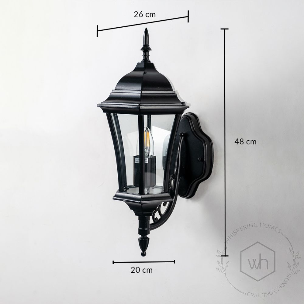 Artful Outdoor Wall Light - Black Dimensions