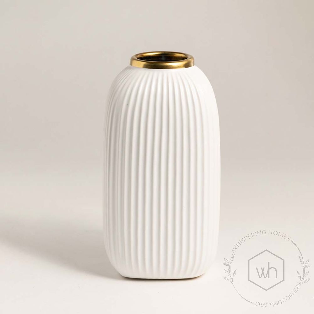 Dune Ceramic Vase White