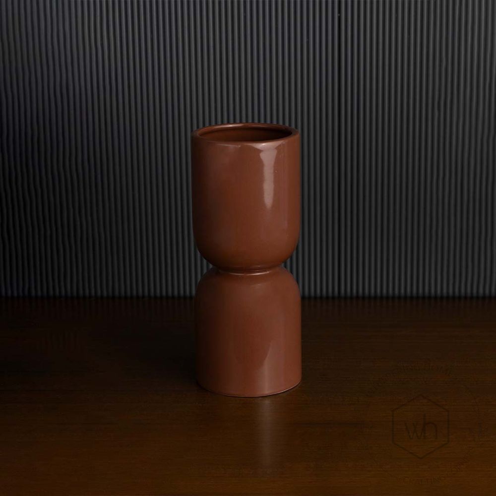 Elico Ceramic Flower Vase - Brown