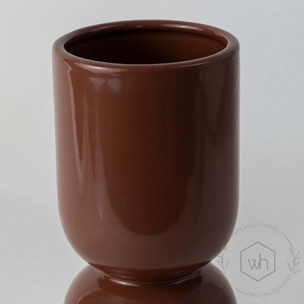 Elico Ceramic Flower Vase - Brown