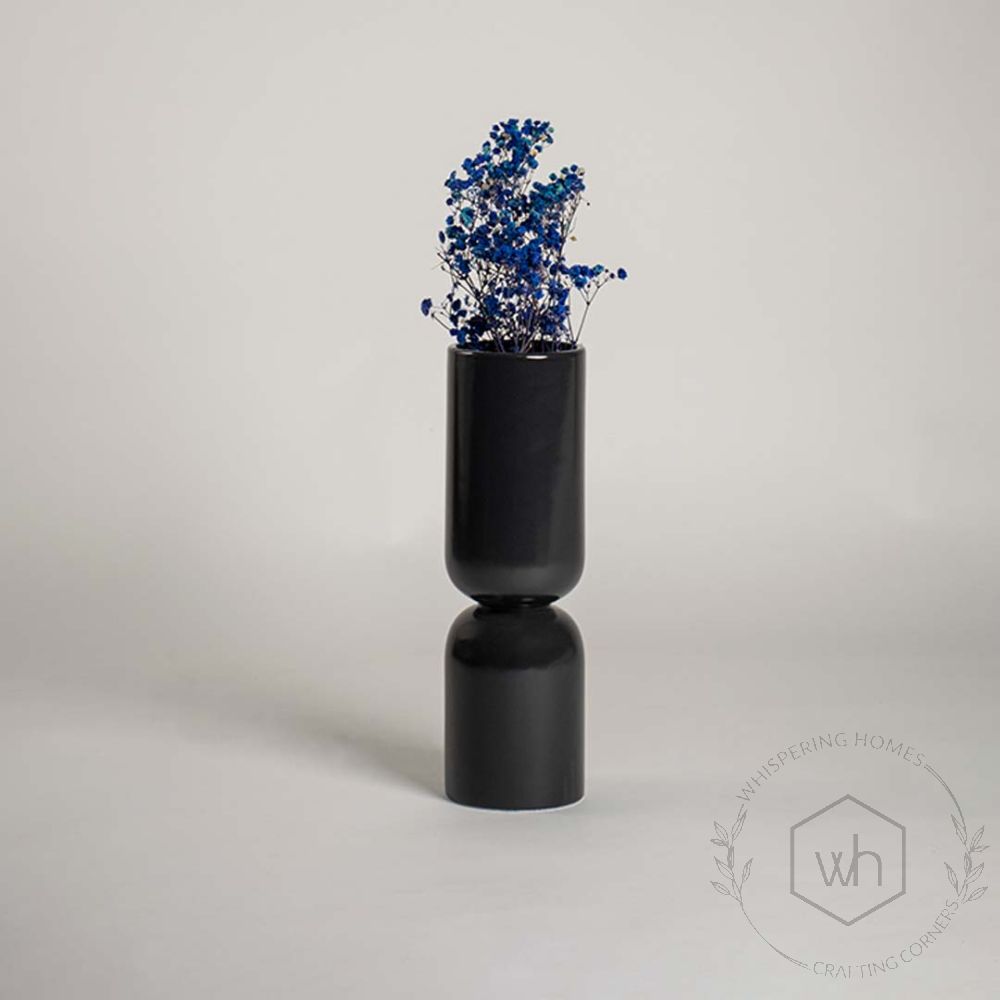 Elio Ceramic Flower Vase - Black