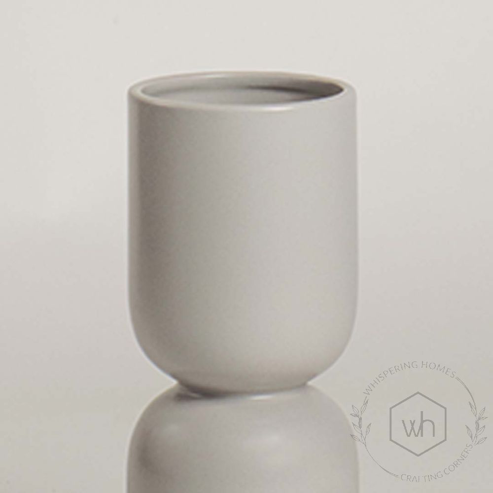 Elio Ceramic Flower Vase - Grey