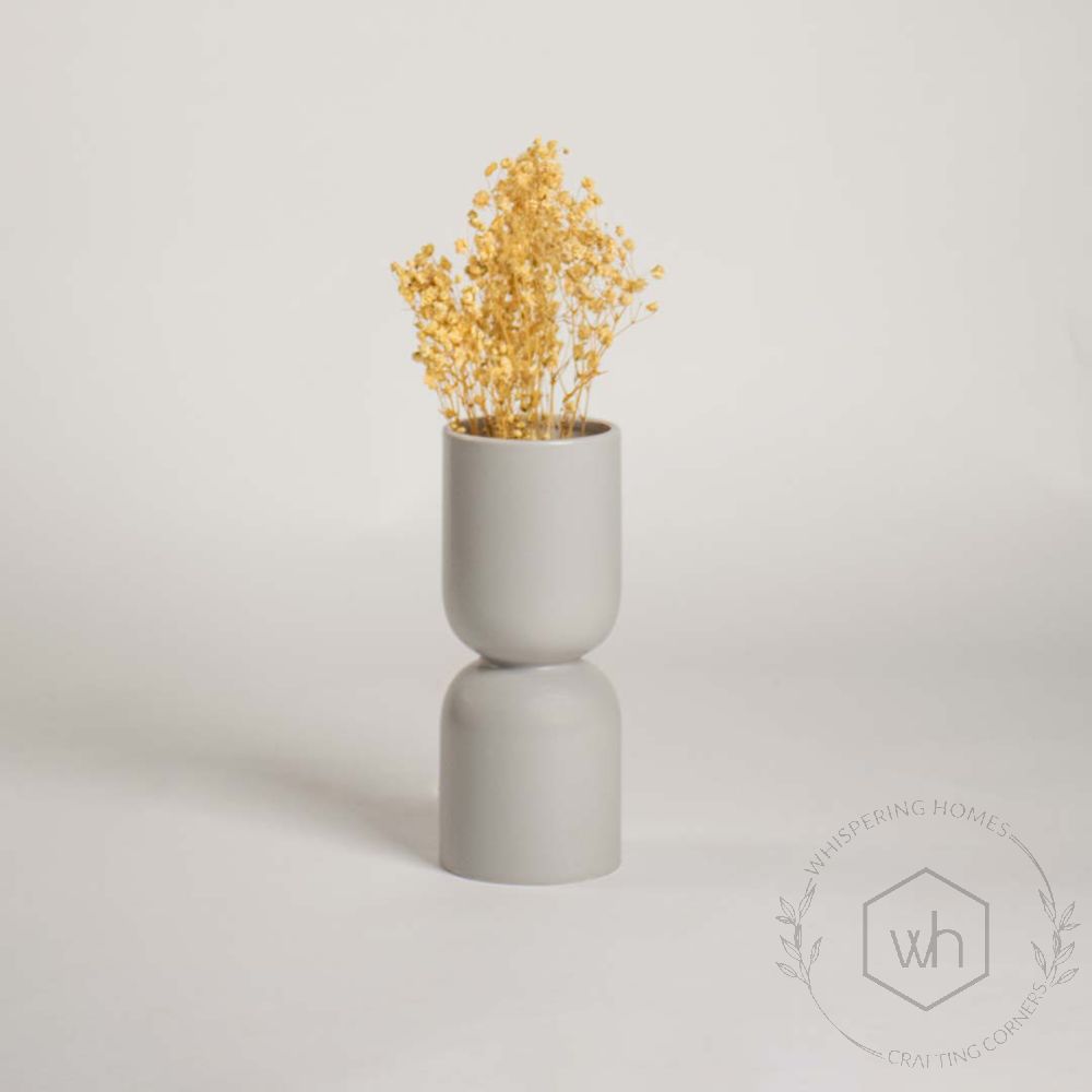 Elio Ceramic Flower Vase - Grey