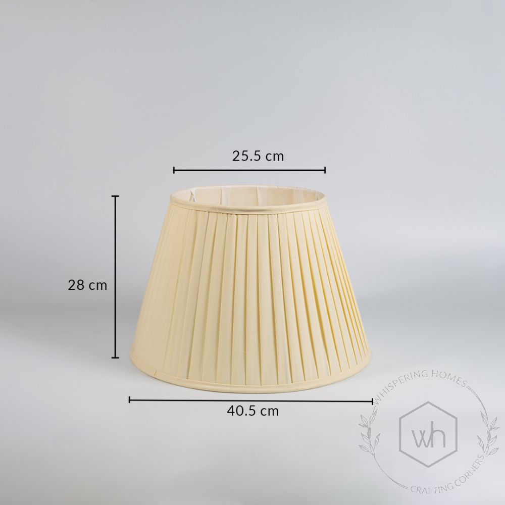 Pleated Empire Softback Lamp shade - Off White Dimensions