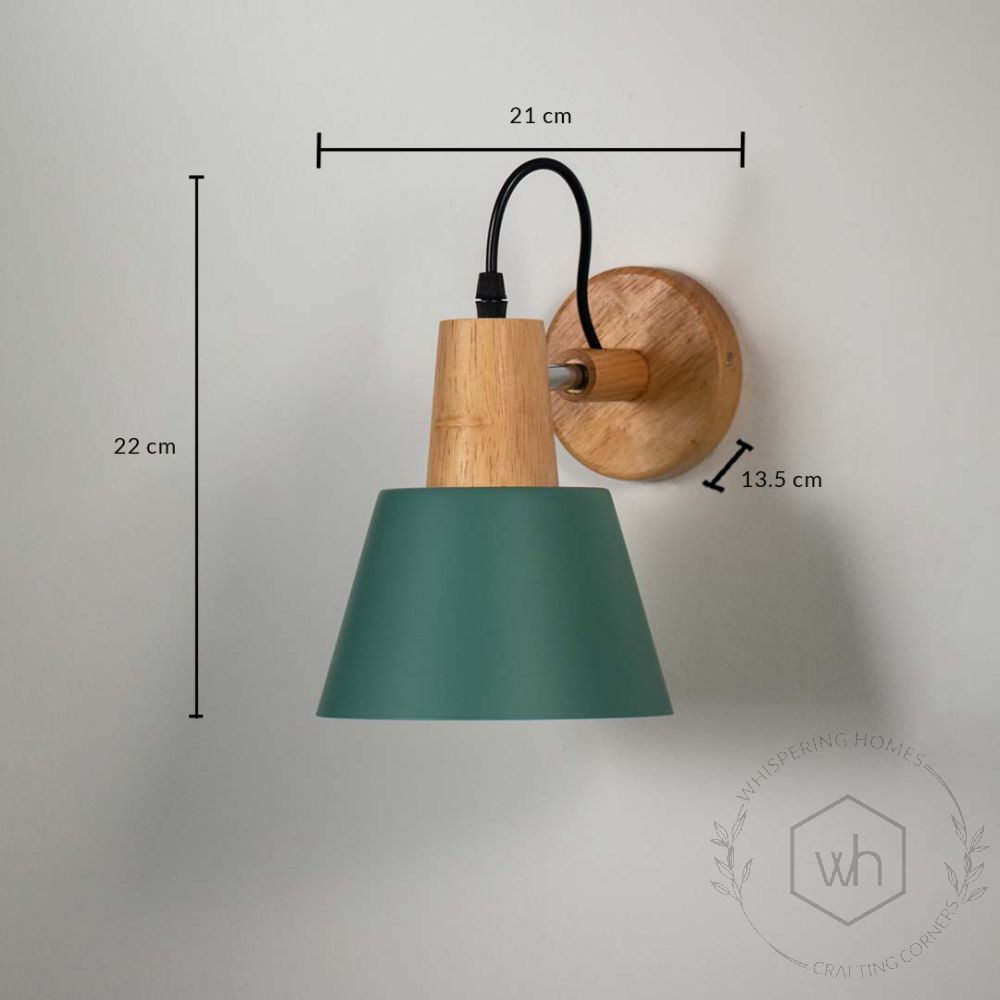 Empire Wooden Wall Light - Green Dimensions