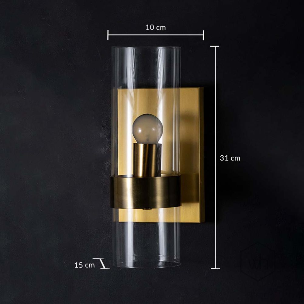 Enchant Cylindrical Glass Modern Wall Mounting Lamp Dimensions