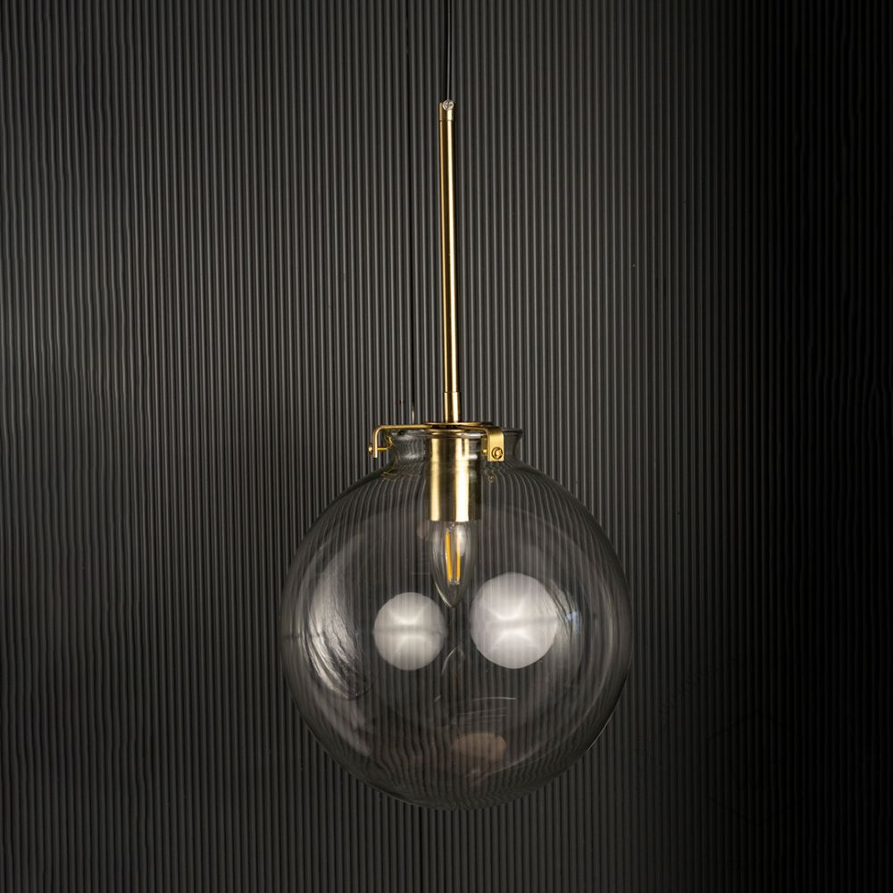 Estro Glass Pendant Light Light Off Black Background