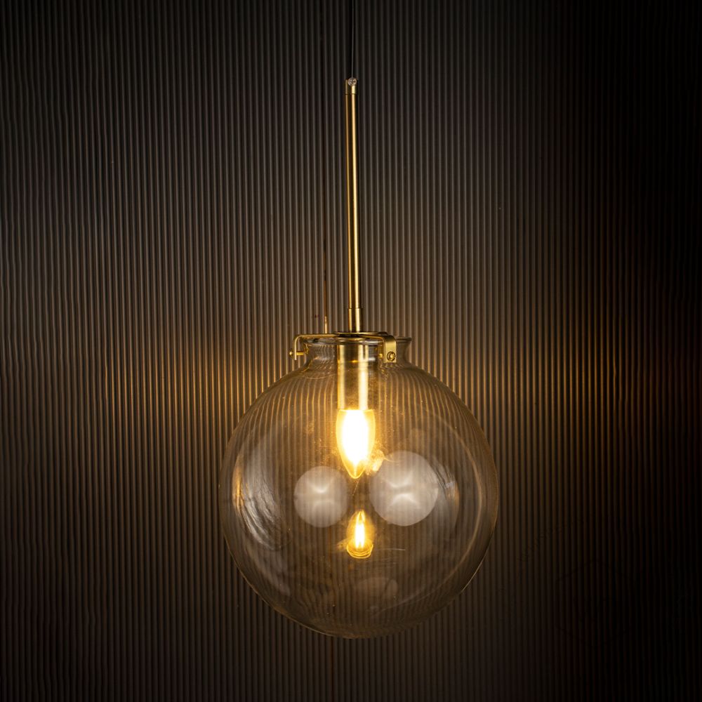 Estro Glass Pendant Light Light On Black Background