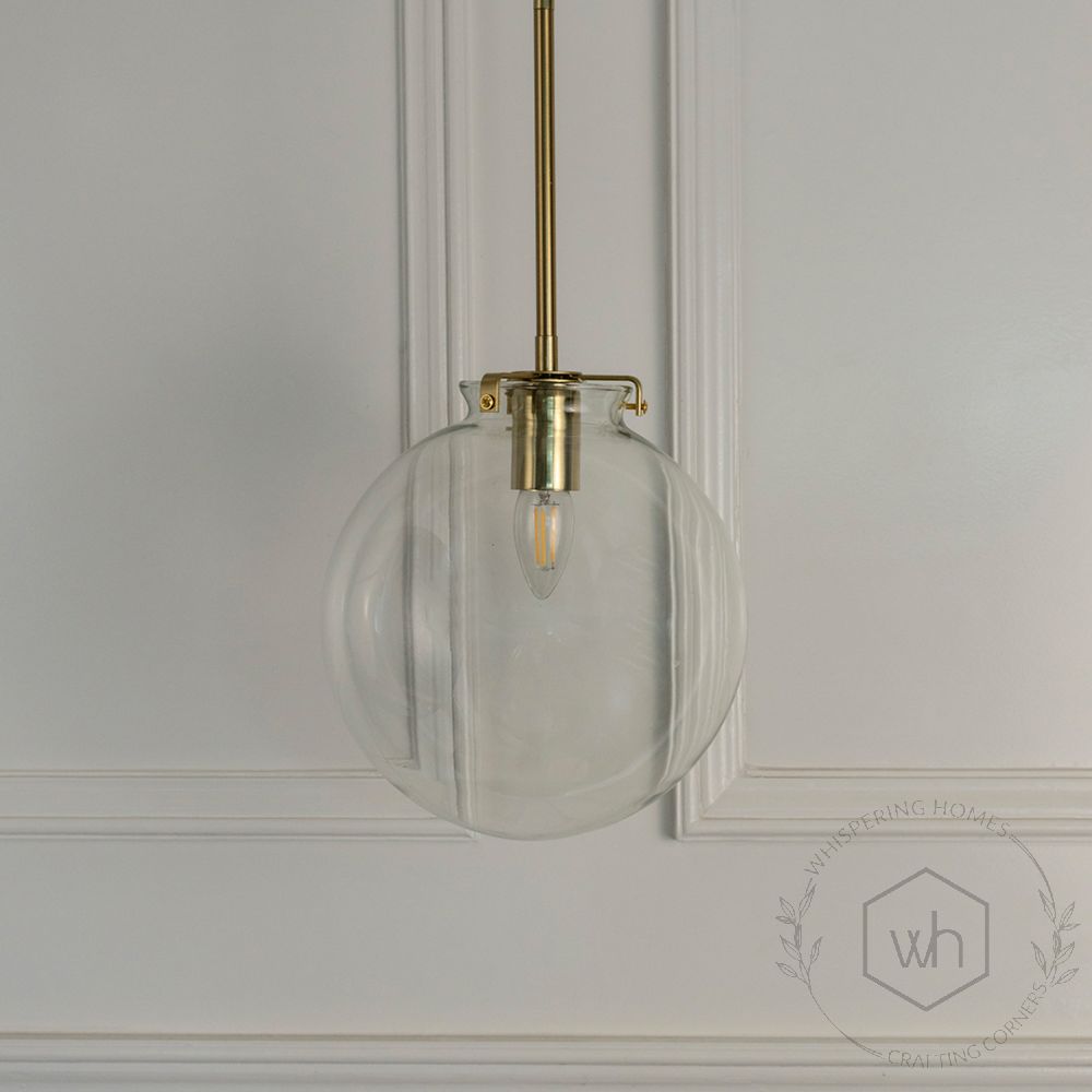 Estro Glass Pendant Light Light Off White Background