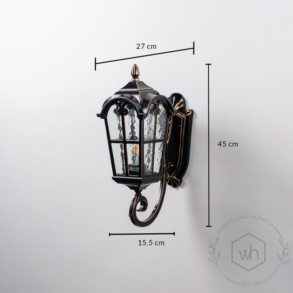 Europe Outdoor Wall Light - Black Dimensions